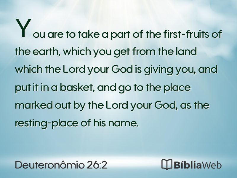 Deuteronômio 26:2 em imagem para compartilhar