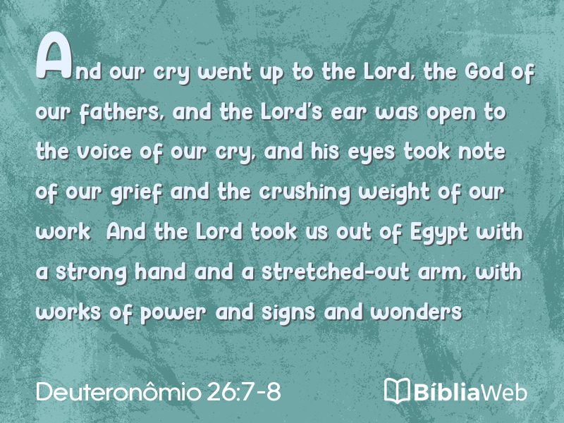 Deuteronômio 26:7-8 em imagem para compartilhar