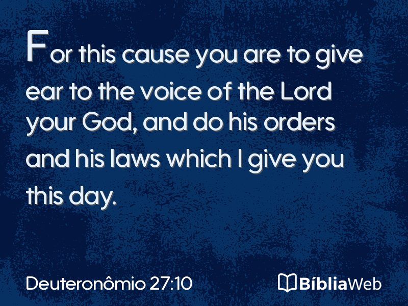 Deuteronômio 27:10 em imagem para compartilhar