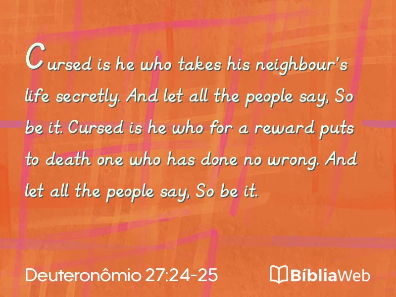 Deuteronômio 27:24-25 em imagem para compartilhar