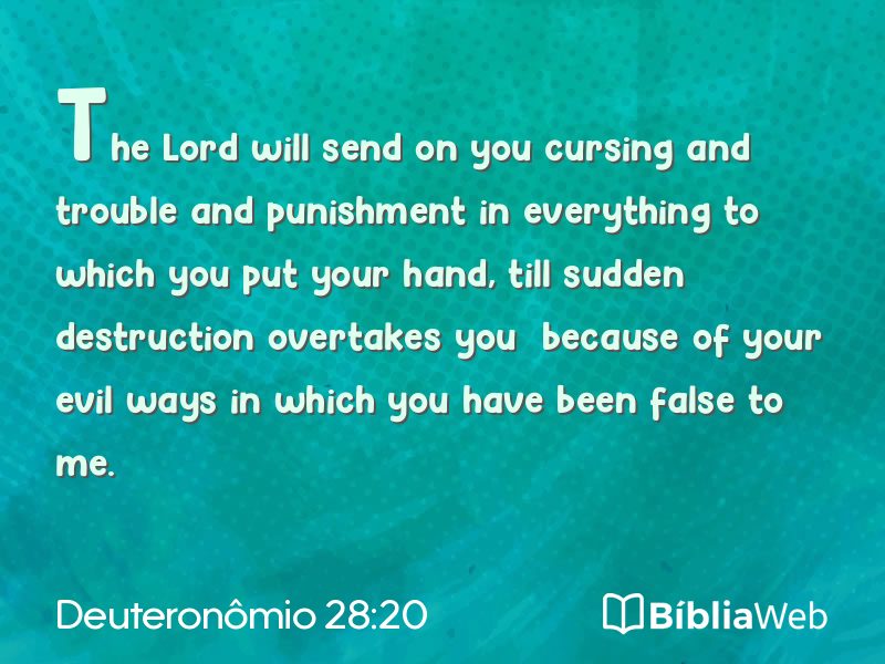 Deuteronômio 28:20 em imagem para compartilhar