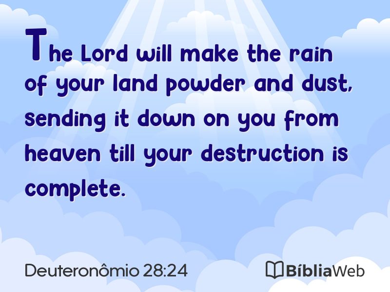 Deuteronômio 28:24 em imagem para compartilhar