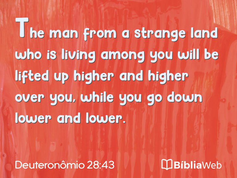 Deuteronômio 28:43 em imagem para compartilhar