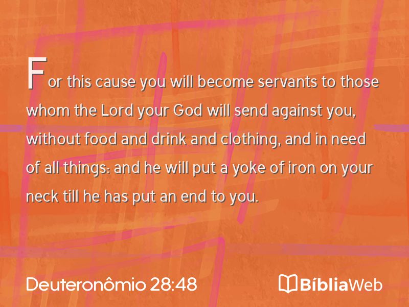 Deuteronômio 28:48 em imagem para compartilhar