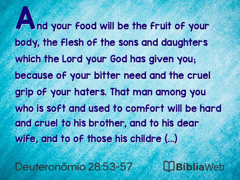 Deuteronômio 28:53-57 em imagem para compartilhar