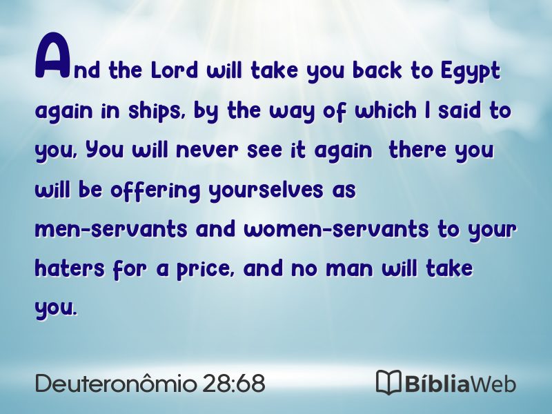 Deuteronômio 28:68 em imagem para compartilhar