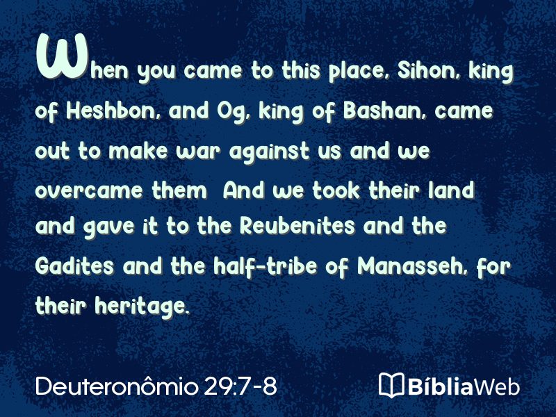 Deuteronômio 29:7-8 em imagem para compartilhar