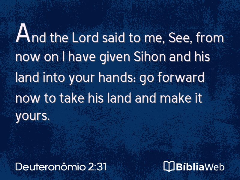 Deuteronômio 2:31 em imagem para compartilhar
