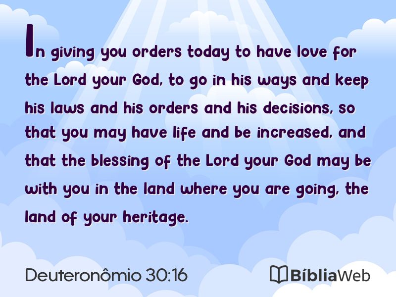 Deuteronômio 30:16 em imagem para compartilhar