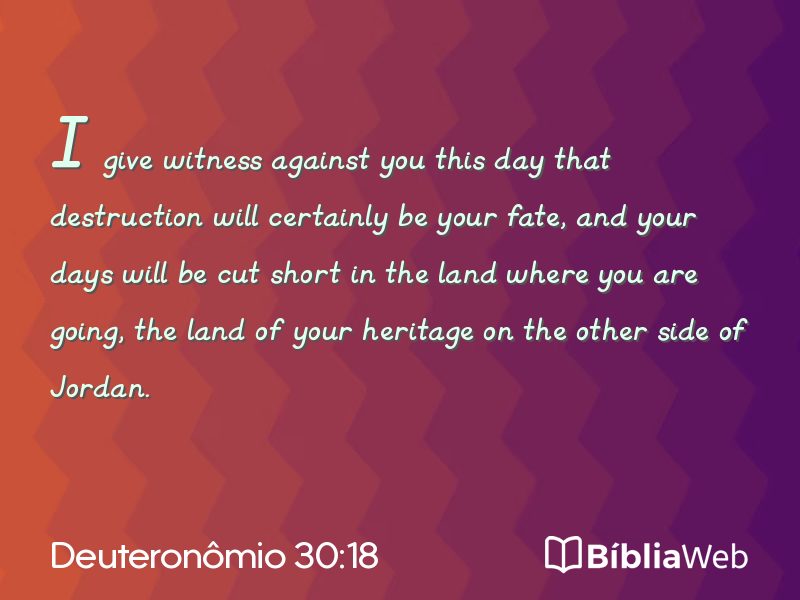 Deuteronômio 30:18 em imagem para compartilhar