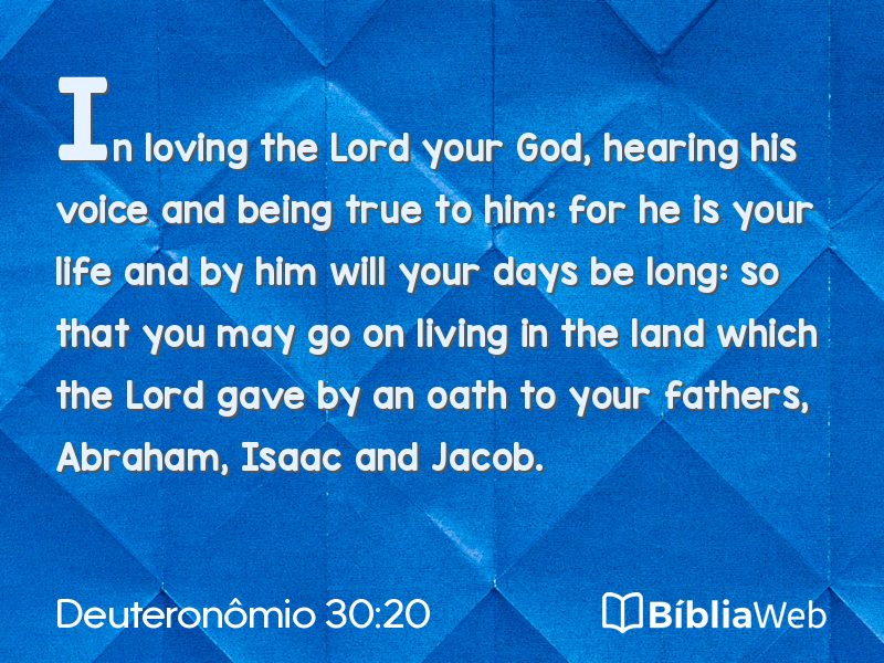 Deuteronômio 30:20 em imagem para compartilhar
