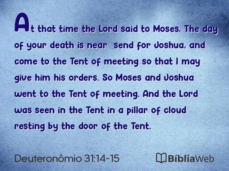 Deuteronômio 31:14-15 em imagem para compartilhar