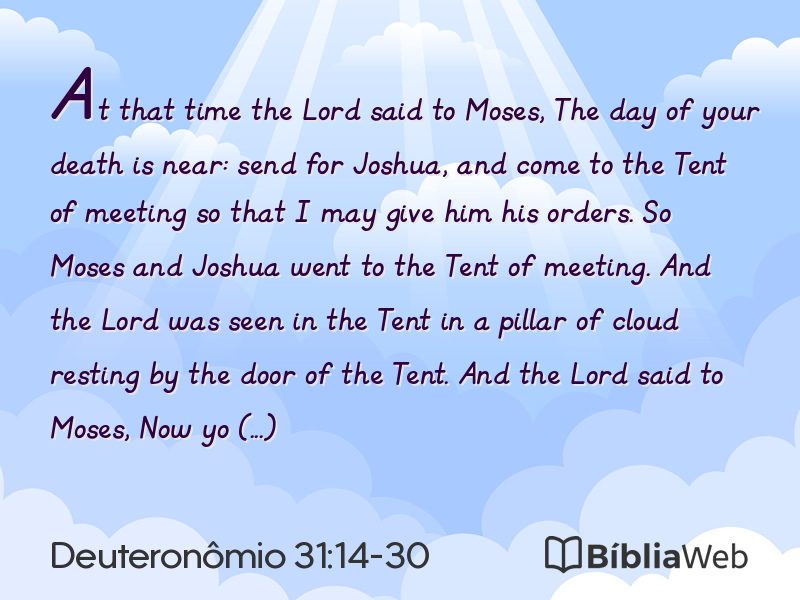 Deuteronômio 31:14-30 em imagem para compartilhar