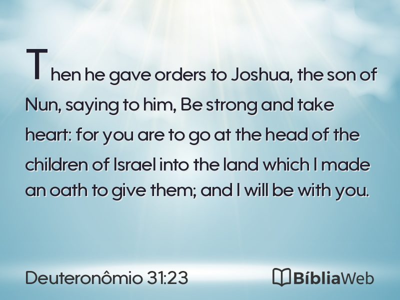 Deuteronômio 31:23 em imagem para compartilhar