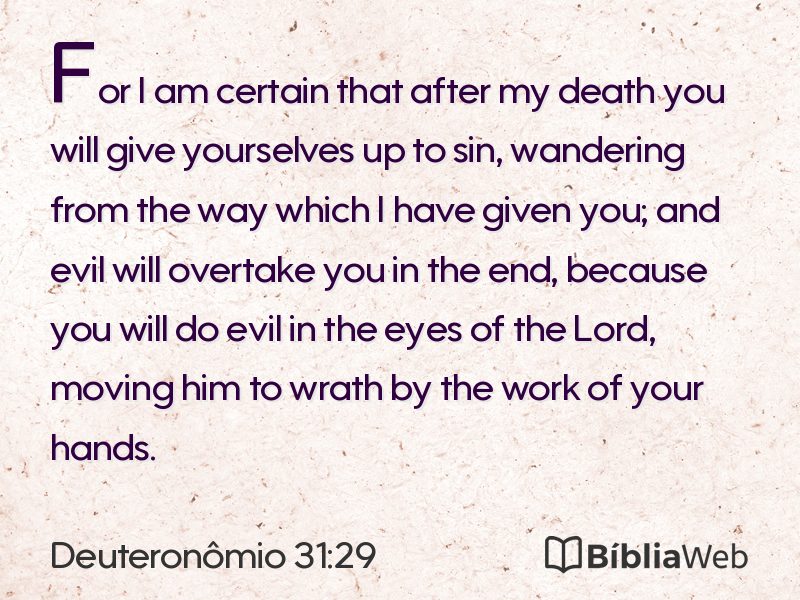 Deuteronômio 31:29 em imagem para compartilhar