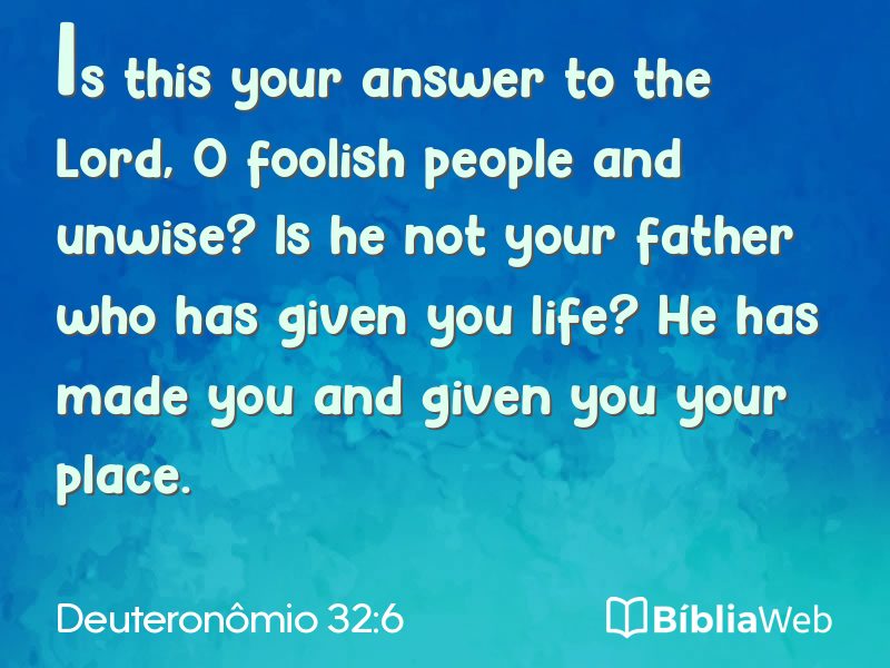 Deuteronômio 32:6 em imagem para compartilhar