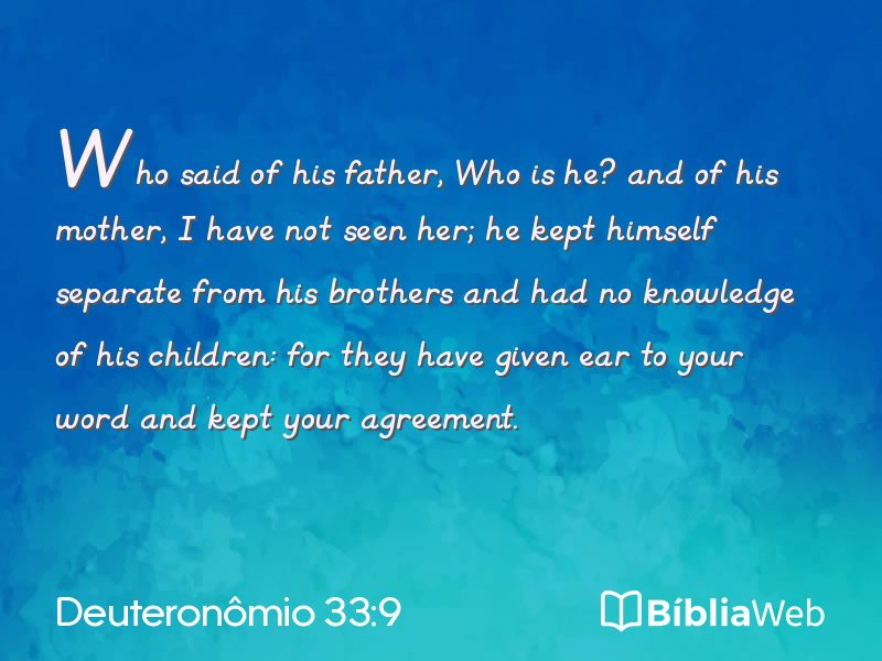 Deuteronômio 33:9 em imagem para compartilhar