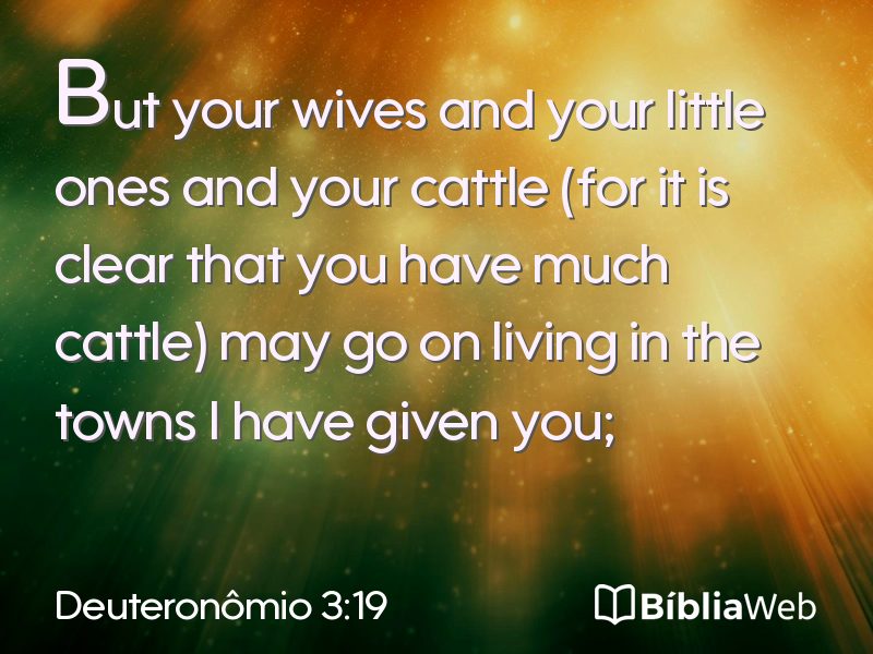 Deuteronômio 3:19 em imagem para compartilhar