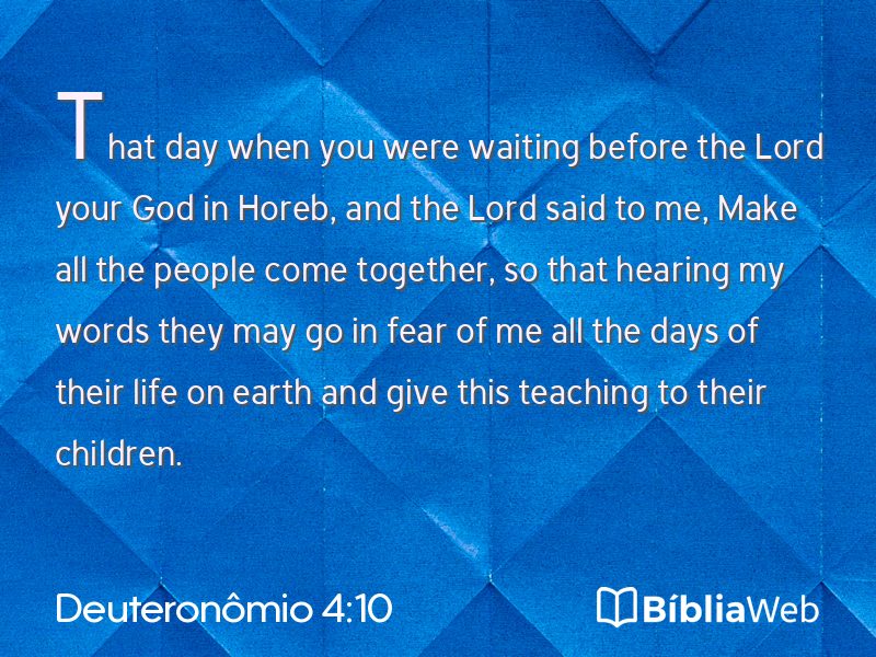 Deuteronômio 4:10 em imagem para compartilhar