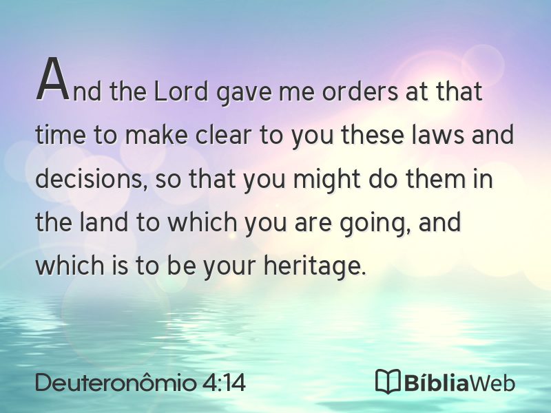 Deuteronômio 4:14 em imagem para compartilhar