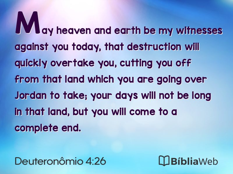 Deuteronômio 4:26 em imagem para compartilhar