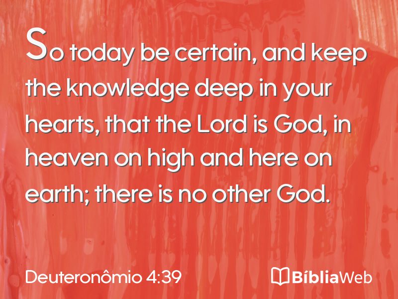 Deuteronômio 4:39 em imagem para compartilhar