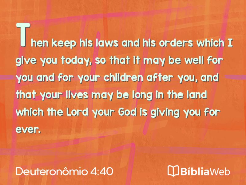 Deuteronômio 4:40 em imagem para compartilhar