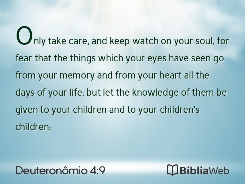 Deuteronômio 4:9 em imagem para compartilhar