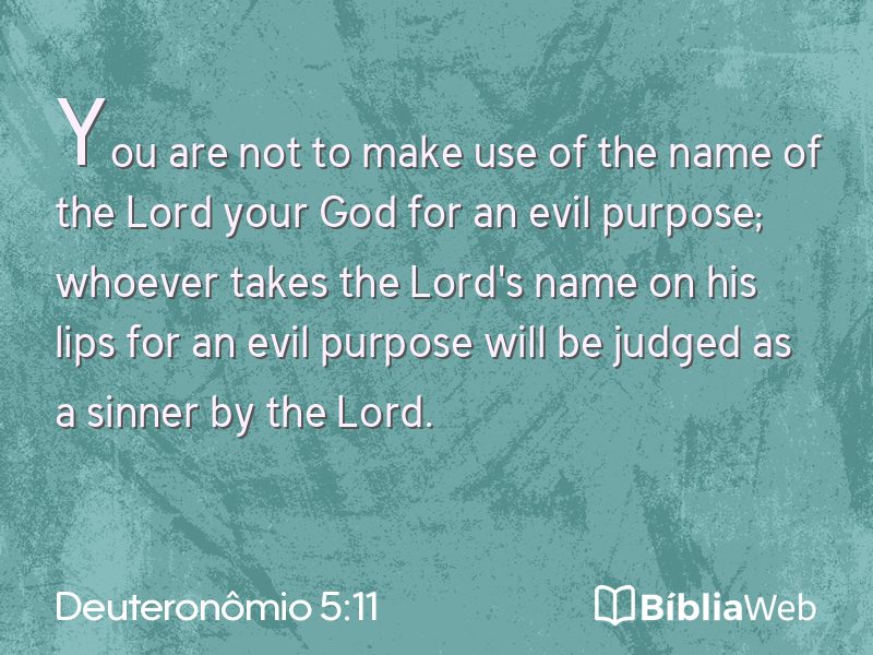 Deuteronômio 5:11 em imagem para compartilhar
