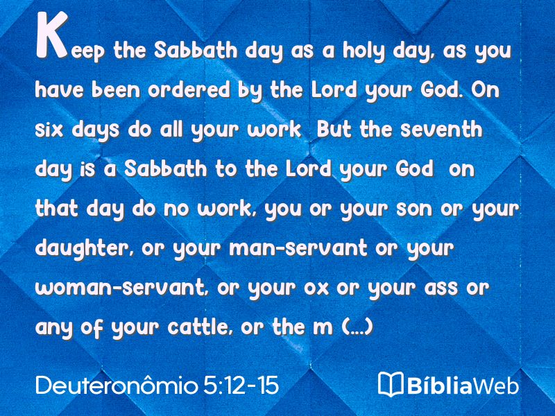 Deuteronômio 5:12-15 em imagem para compartilhar