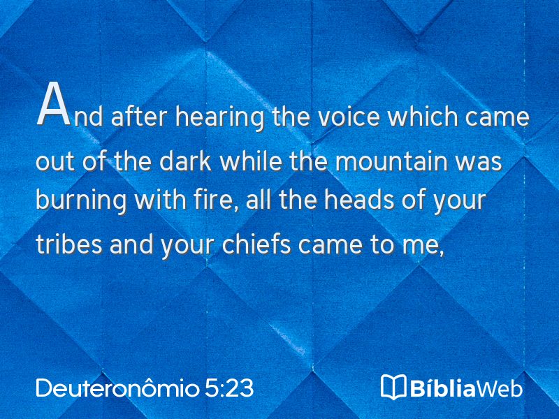 Deuteronômio 5:23 em imagem para compartilhar