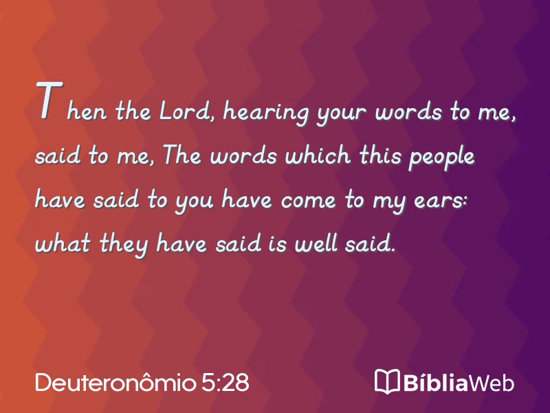 Deuteronômio 5:28 em imagem para compartilhar