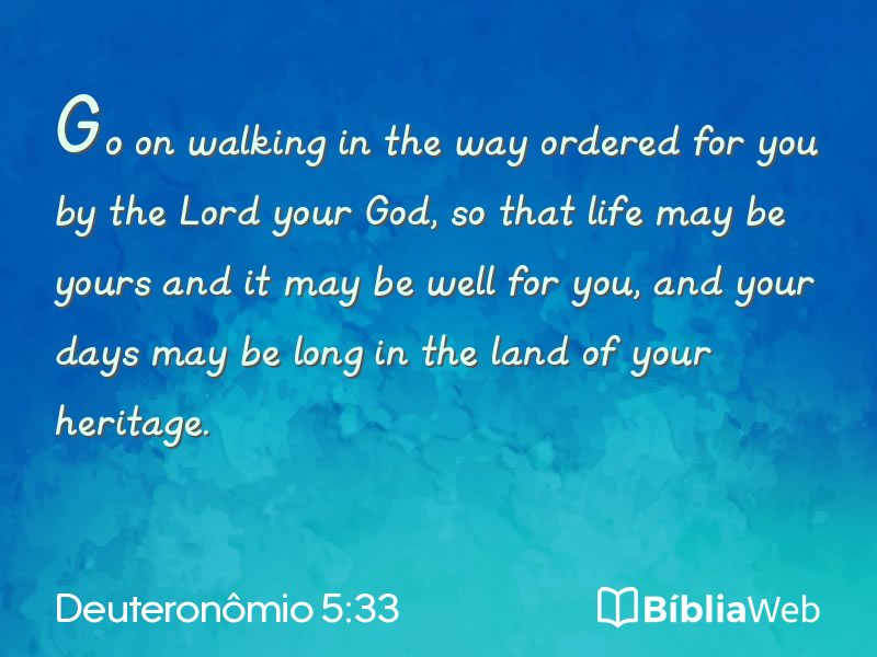 Deuteronômio 5:33 em imagem para compartilhar