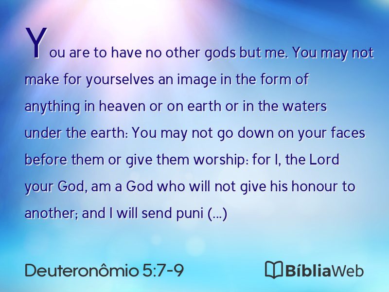 Deuteronômio 5:7-9 em imagem para compartilhar