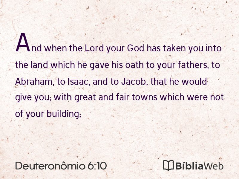 Deuteronômio 6:10 em imagem para compartilhar