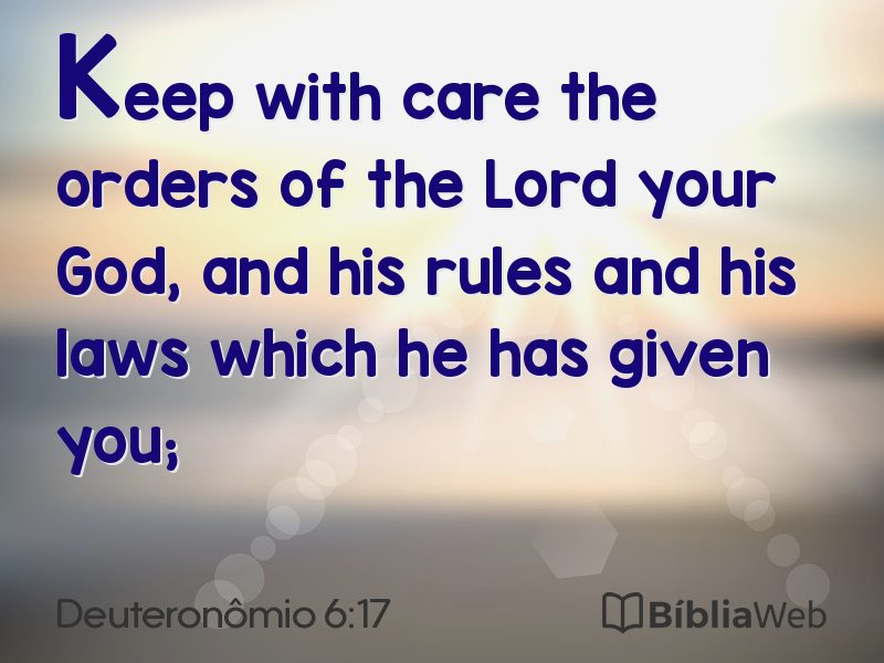 Deuteronômio 6:17 em imagem para compartilhar