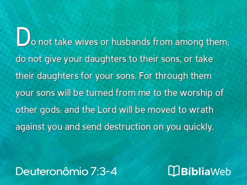 Deuteronômio 7:3-4 em imagem para compartilhar