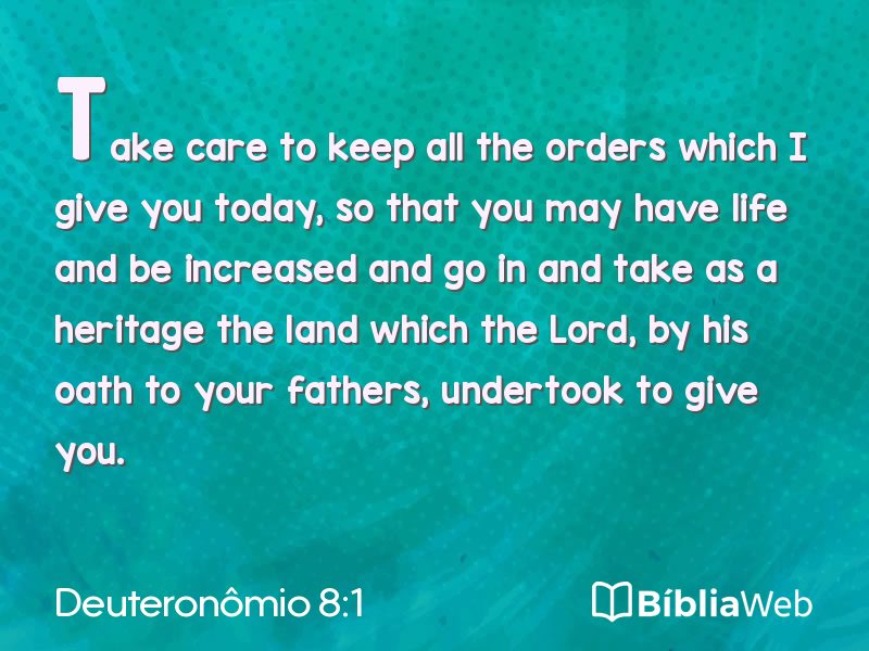 Deuteronômio 8:1 em imagem para compartilhar