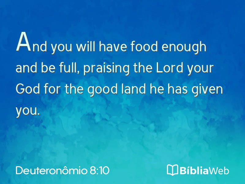 Deuteronômio 8:10 em imagem para compartilhar