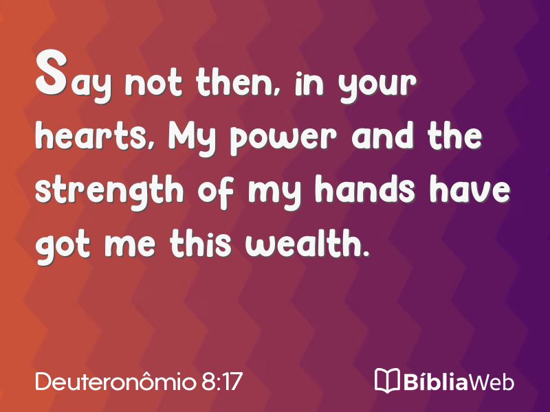 Deuteronômio 8:17 em imagem para compartilhar