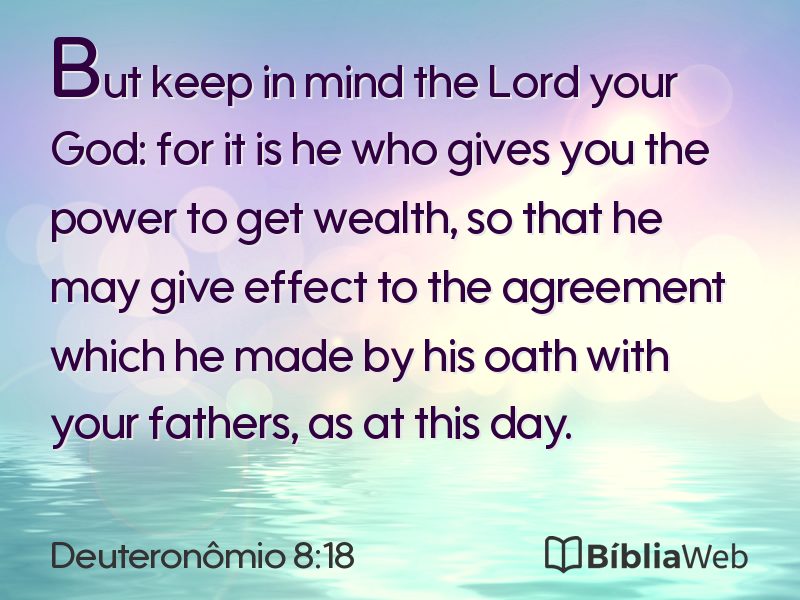 Deuteronômio 8:18 em imagem para compartilhar