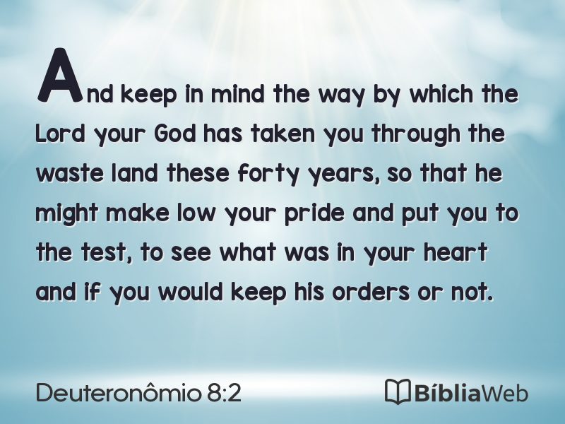 Deuteronômio 8:2 em imagem para compartilhar