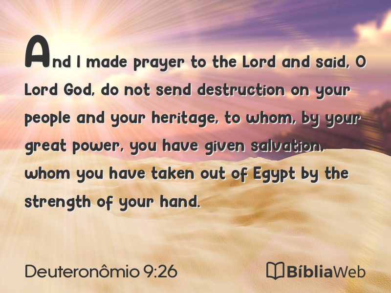 Deuteronômio 9:26 em imagem para compartilhar