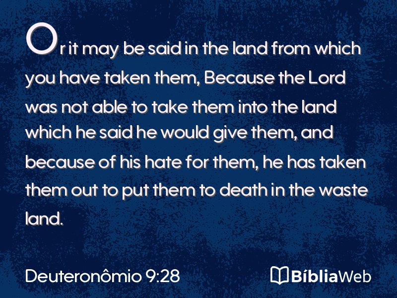 Deuteronômio 9:28 em imagem para compartilhar