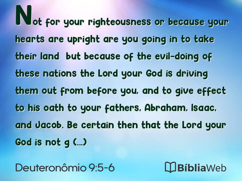 Deuteronômio 9:5-6 em imagem para compartilhar