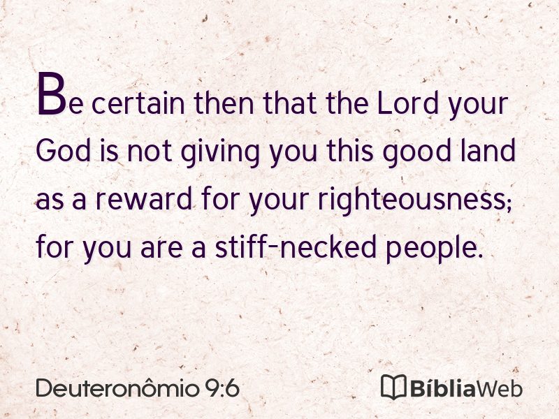 Deuteronômio 9:6 em imagem para compartilhar