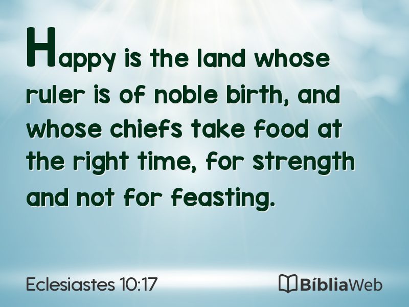 Eclesiastes 10:17 em imagem para compartilhar