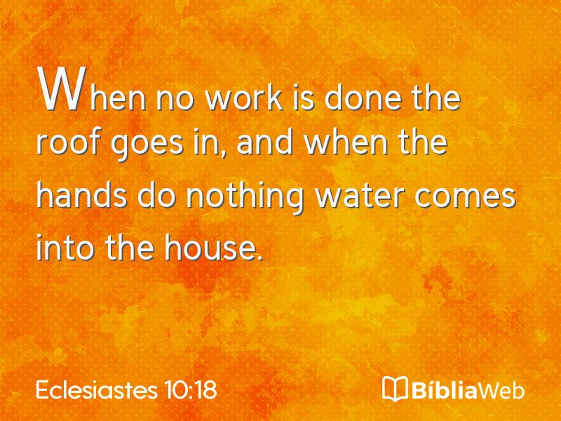Eclesiastes 10:18 em imagem para compartilhar