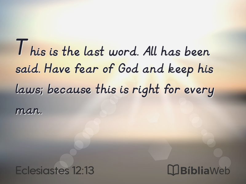 Eclesiastes 12:13 em imagem para compartilhar