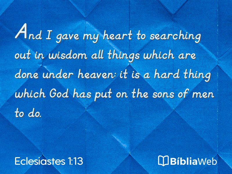 Eclesiastes 1:13 em imagem para compartilhar